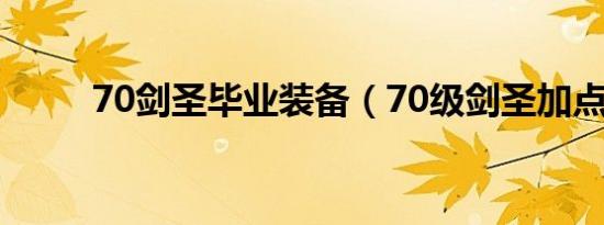 70剑圣毕业装备（70级剑圣加点）