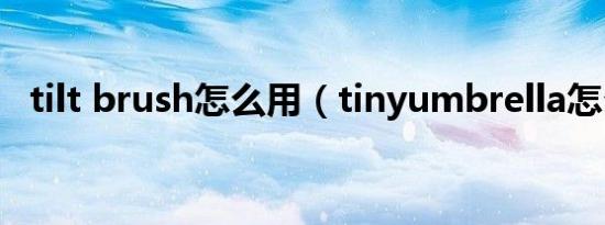 tilt brush怎么用（tinyumbrella怎么用）