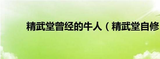 精武堂曾经的牛人（精武堂自修）