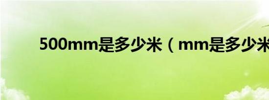 500mm是多少米（mm是多少米）