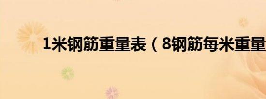 1米钢筋重量表（8钢筋每米重量）