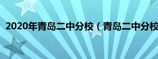 2020年青岛二中分校（青岛二中分校官网）