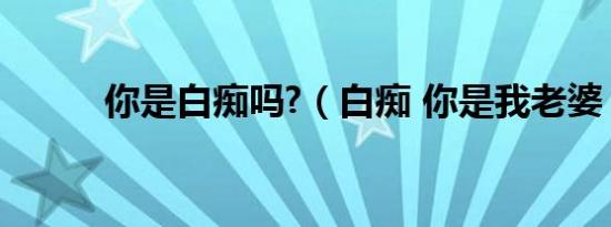 你是白痴吗?（白痴 你是我老婆）