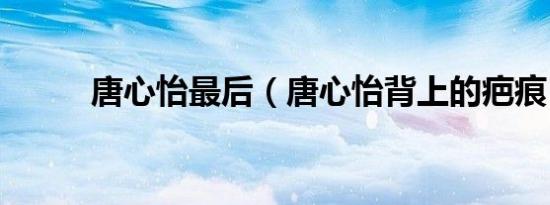 唐心怡最后（唐心怡背上的疤痕）