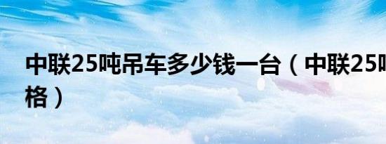 中联25吨吊车多少钱一台（中联25吨吊车价格）