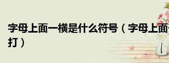 字母上面一横是什么符号（字母上面一横怎么打）