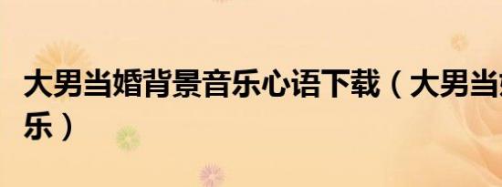 大男当婚背景音乐心语下载（大男当婚背景音乐）