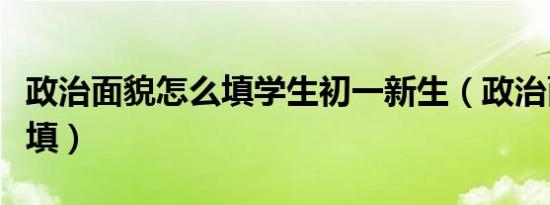 政治面貌怎么填学生初一新生（政治面貌怎么填）