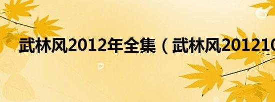 武林风2012年全集（武林风20121020）