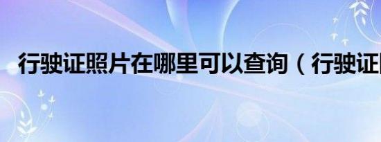 行驶证照片在哪里可以查询（行驶证图片）