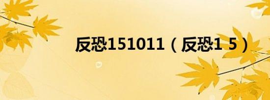 反恐151011（反恐1 5）