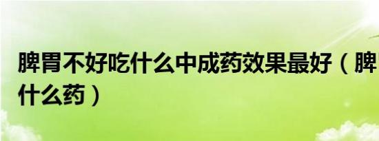脾胃不好吃什么中成药效果最好（脾胃不好吃什么药）