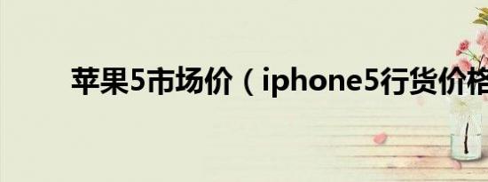 苹果5市场价（iphone5行货价格）