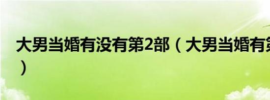 大男当婚有没有第2部（大男当婚有第二部吗）
