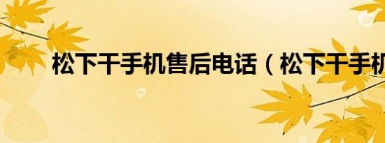 松下干手机售后电话（松下干手机）