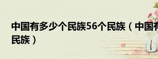 中国有多少个民族56个民族（中国有多少个民族）