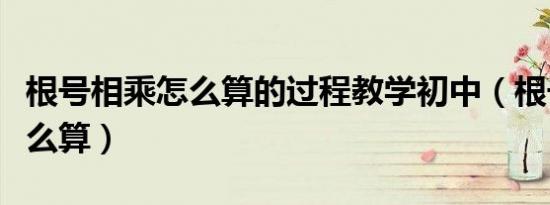 根号相乘怎么算的过程教学初中（根号相乘怎么算）