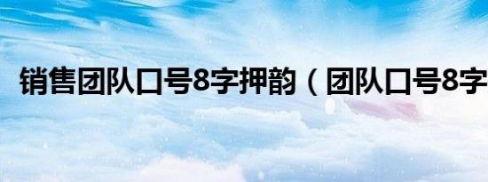 销售团队口号8字押韵（团队口号8字押韵）