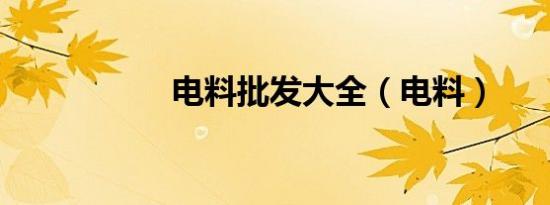 电料批发大全（电料）