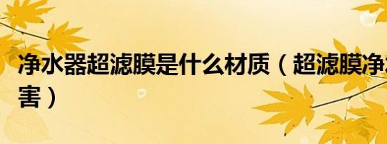 净水器超滤膜是什么材质（超滤膜净水器的危害）