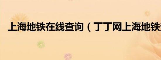 上海地铁在线查询（丁丁网上海地铁查询）