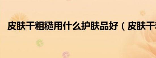 皮肤干粗糙用什么护肤品好（皮肤干粗糙）