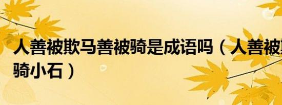 人善被欺马善被骑是成语吗（人善被欺马善被骑小石）