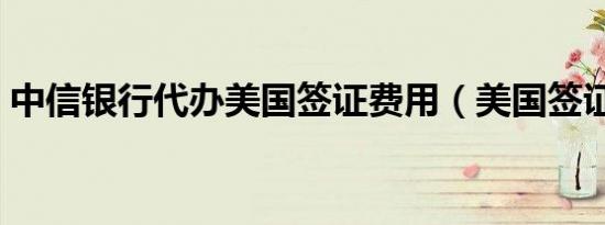 中信银行代办美国签证费用（美国签证费用）