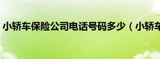 小轿车保险公司电话号码多少（小轿车保险）