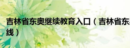 吉林省东奥继续教育入口（吉林省东奥会计在线）