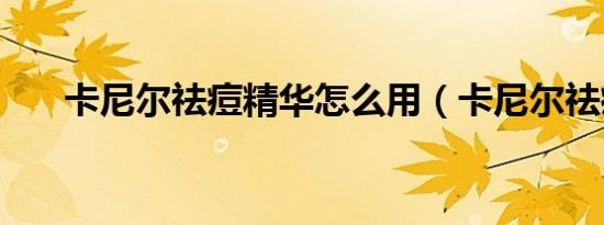 卡尼尔祛痘精华怎么用（卡尼尔祛痘）