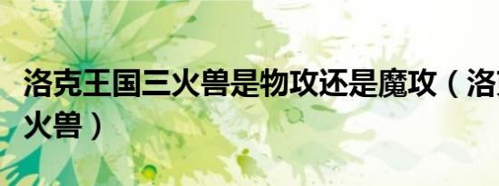 洛克王国三火兽是物攻还是魔攻（洛克王国三火兽）