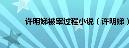 许明娣被宰过程小说（许明娣）