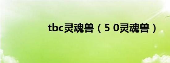 tbc灵魂兽（5 0灵魂兽）