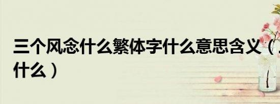 三个风念什么繁体字什么意思含义（三个风念什么）