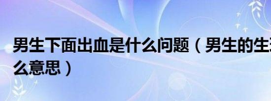 男生下面出血是什么问题（男生的生理期是什么意思）