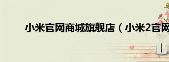 小米官网商城旗舰店（小米2官网）