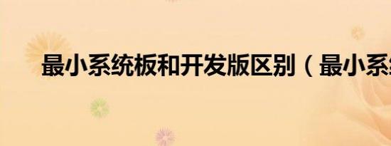 最小系统板和开发版区别（最小系统）