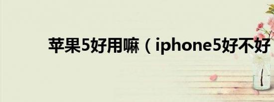 苹果5好用嘛（iphone5好不好）