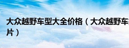 大众越野车型大全价格（大众越野车报价及图片）