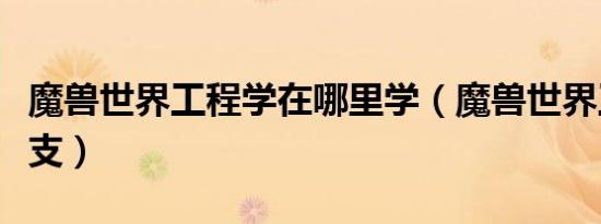 魔兽世界工程学在哪里学（魔兽世界工程学分支）
