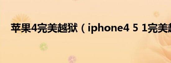 苹果4完美越狱（iphone4 5 1完美越狱）