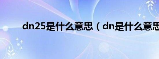 dn25是什么意思（dn是什么意思）