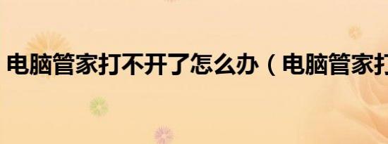 电脑管家打不开了怎么办（电脑管家打不开）