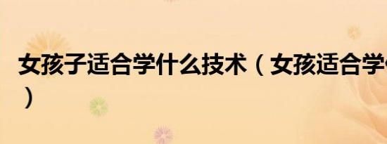 女孩子适合学什么技术（女孩适合学什么技术）
