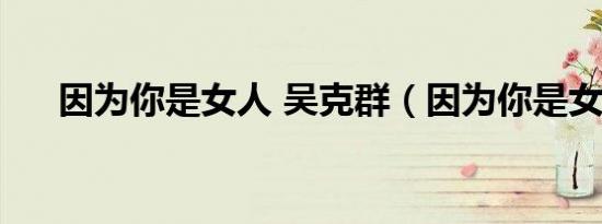 因为你是女人 吴克群（因为你是女人）