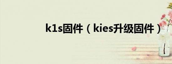 k1s固件（kies升级固件）