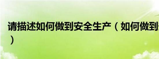 请描述如何做到安全生产（如何做到安全生产）