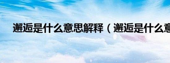 邂逅是什么意思解释（邂逅是什么意思）