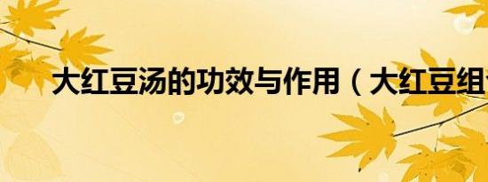 大红豆汤的功效与作用（大红豆组合）